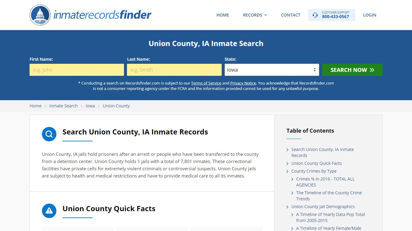 Union County, IA Inmate Lookup & Jail Records Online