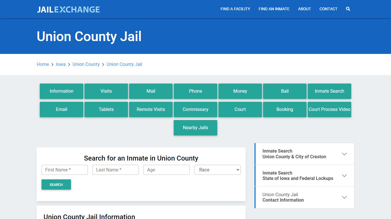 Union County Jail Roster Lookup, IA, Inmate Search