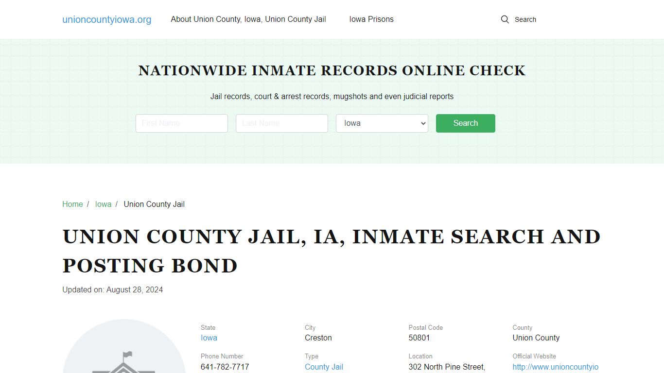 Union County Jail, IA, Inmate Search, Visitations