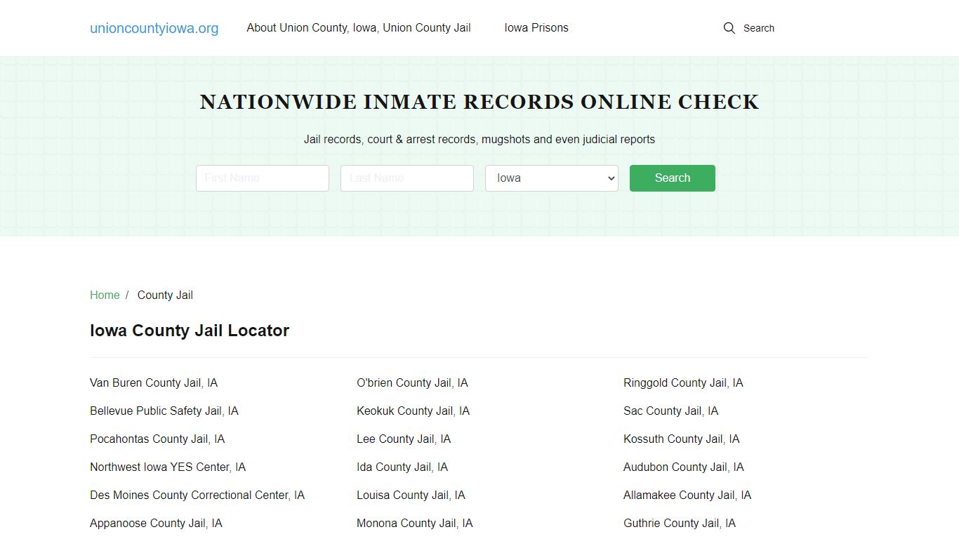 Iowa County Jail Inmate Search | Free Inmate Lookup